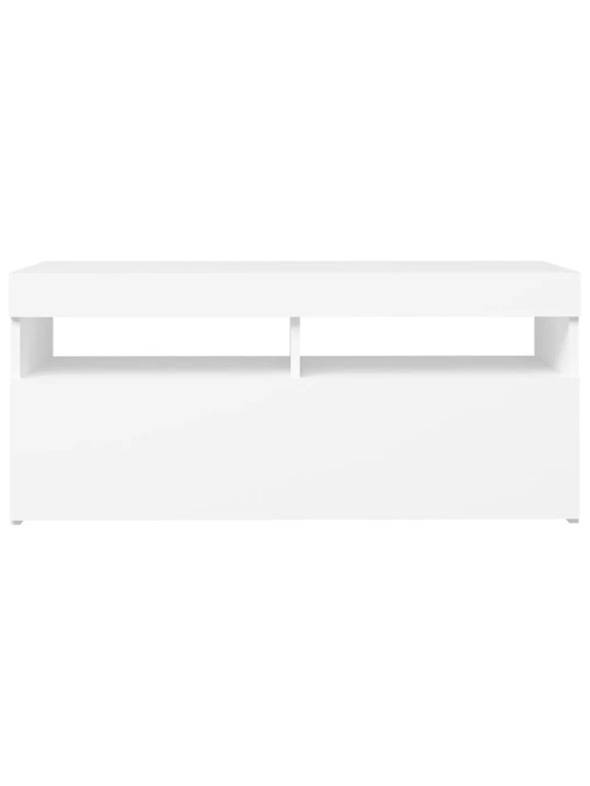 TV skříňka s LED osvětlením bílá 90 x 35 x 40 cm