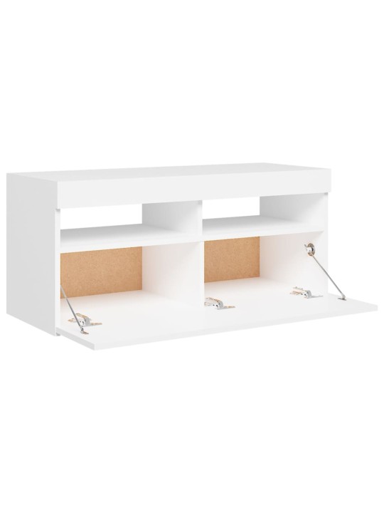 TV skříňka s LED osvětlením bílá 90 x 35 x 40 cm
