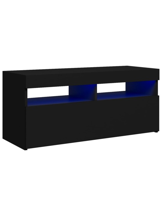 TV skříňka s LED osvětlením černá 90 x 35 x 40 cm
