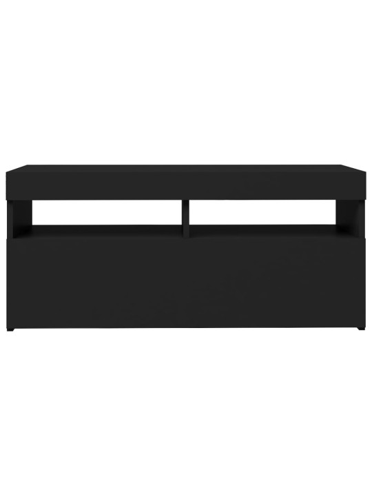 TV skříňka s LED osvětlením černá 90 x 35 x 40 cm