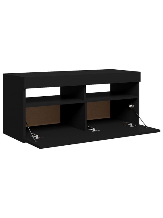 TV skříňka s LED osvětlením černá 90 x 35 x 40 cm