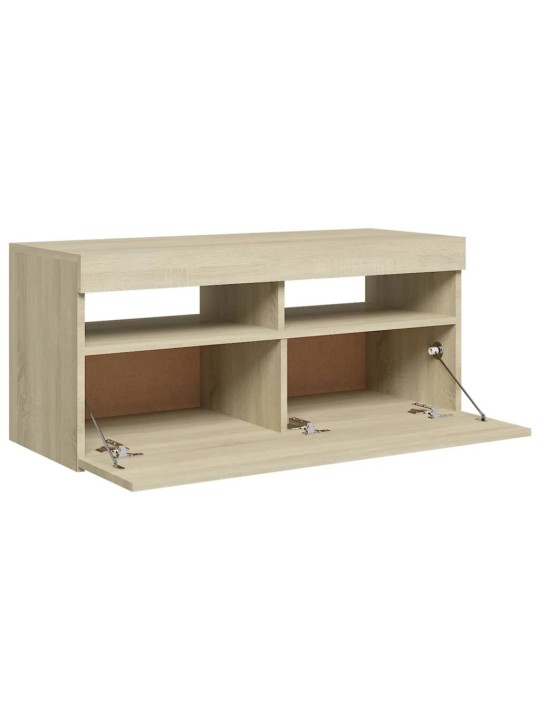TV skříňka s LED osvětlením dub sonoma 90 x 35 x 40 cm