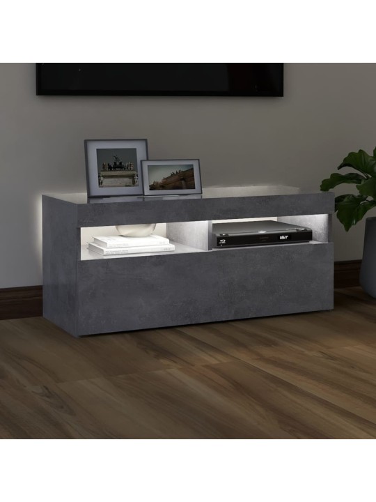 TV skříňka s LED osvětlením betonově šedá 90 x 35 x 40 cm
