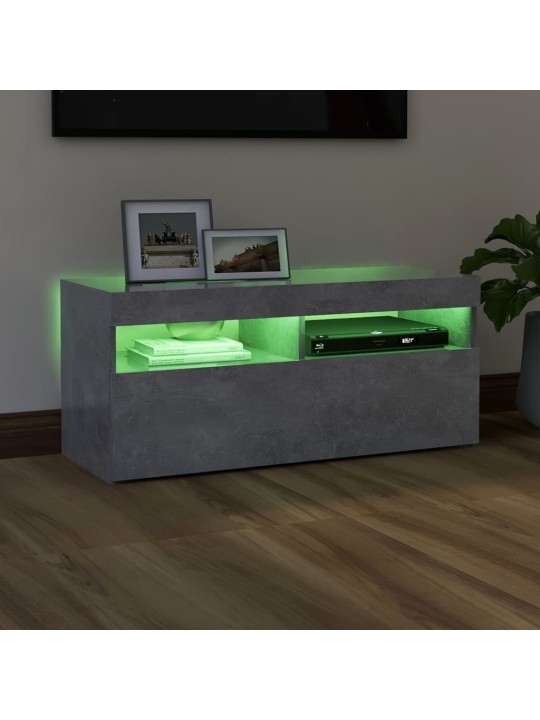 TV skříňka s LED osvětlením betonově šedá 90 x 35 x 40 cm