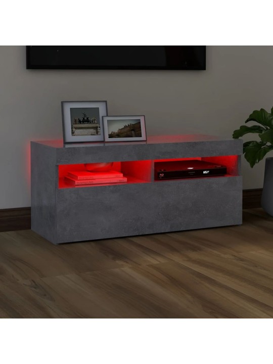 TV skříňka s LED osvětlením betonově šedá 90 x 35 x 40 cm