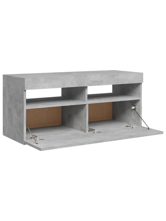 TV skříňka s LED osvětlením betonově šedá 90 x 35 x 40 cm