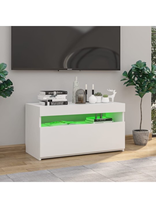 TV skříňka s LED osvětlením bílá 75 x 35 x 40 cm