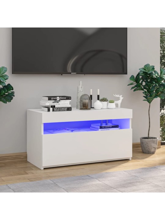 TV skříňka s LED osvětlením bílá 75 x 35 x 40 cm