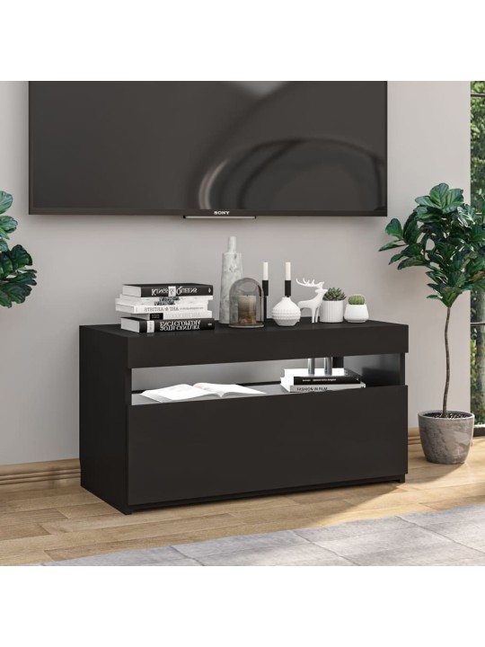 TV skříňka s LED osvětlením černá 75 x 35 x 40 cm