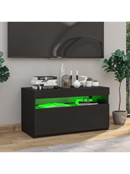 TV skříňka s LED osvětlením černá 75 x 35 x 40 cm