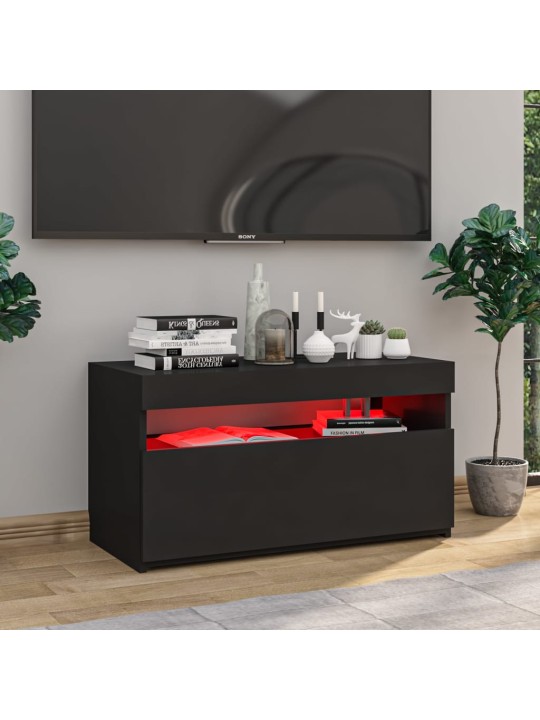 TV skříňka s LED osvětlením černá 75 x 35 x 40 cm