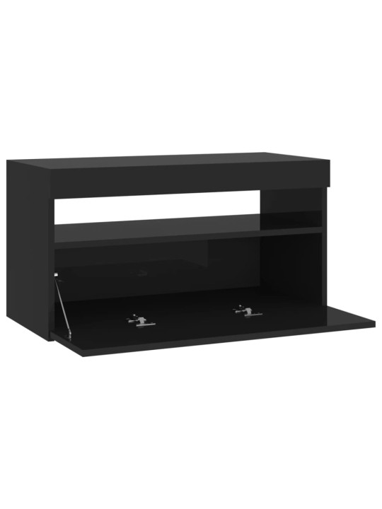 TV skříňka s LED osvětlením černá 75 x 35 x 40 cm