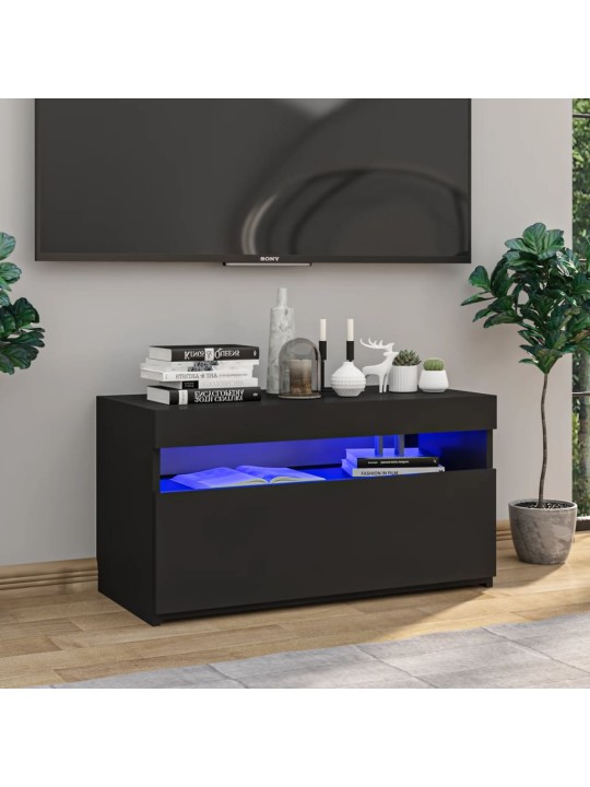TV skříňka s LED osvětlením černá 75 x 35 x 40 cm