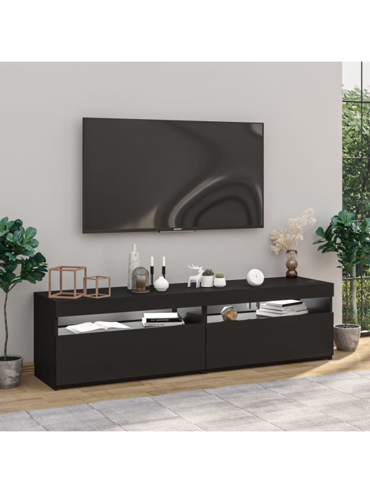 TV skříňky s LED osvětlením 2 ks černé 75 x 35 x 40 cm