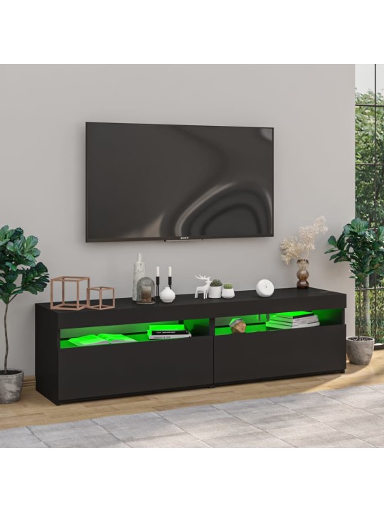 TV skříňky s LED osvětlením 2 ks černé 75 x 35 x 40 cm