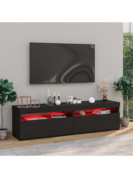 TV skříňky s LED osvětlením 2 ks černé 75 x 35 x 40 cm