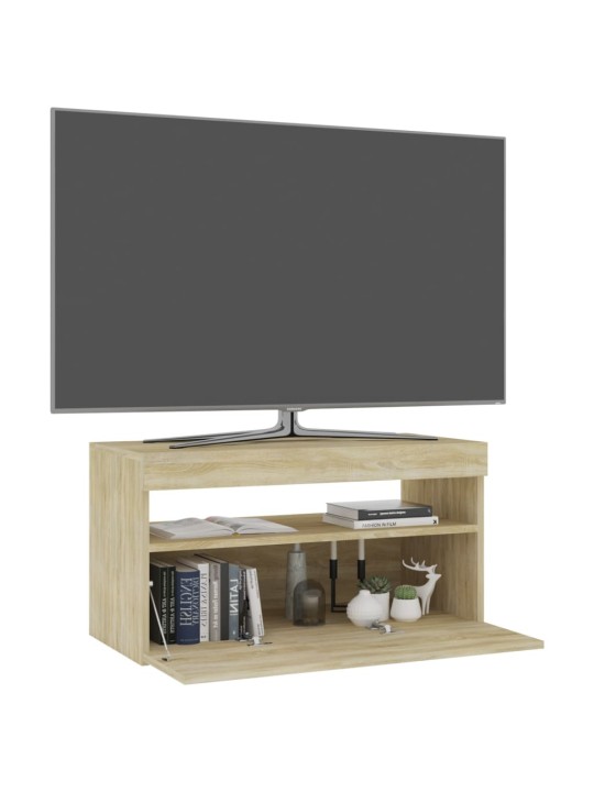 TV skříňka s LED osvětlením dub sonoma 75 x 35 x 40 cm