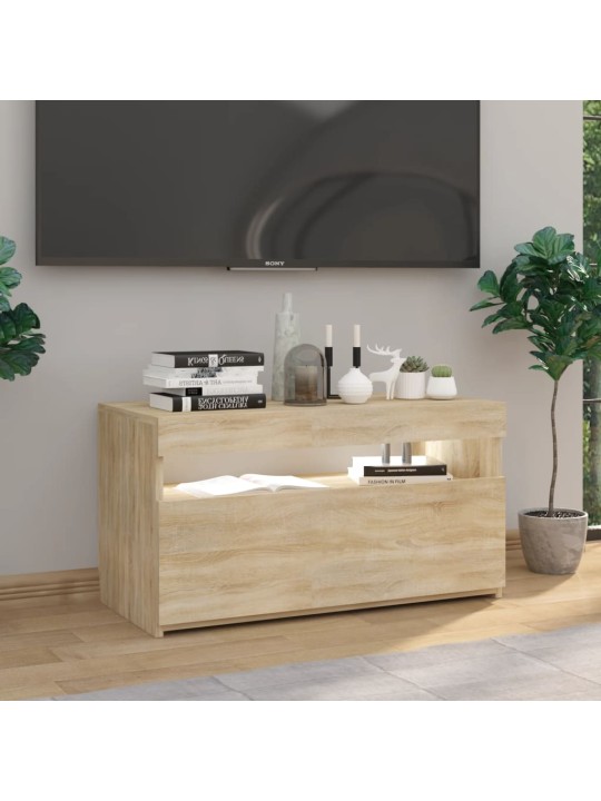 TV skříňka s LED osvětlením dub sonoma 75 x 35 x 40 cm