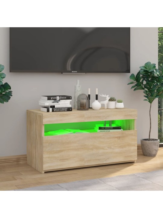TV skříňka s LED osvětlením dub sonoma 75 x 35 x 40 cm