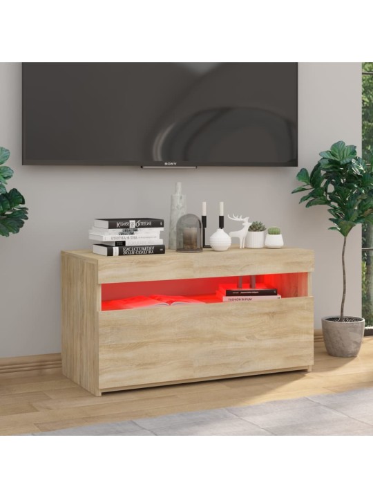 TV skříňka s LED osvětlením dub sonoma 75 x 35 x 40 cm