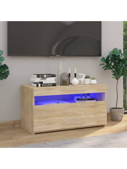 TV skříňka s LED osvětlením dub sonoma 75 x 35 x 40 cm