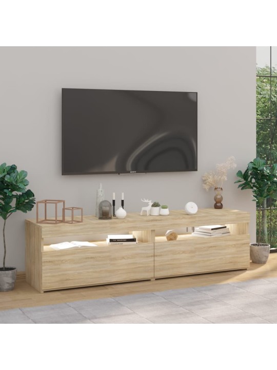 TV skříňky s LED osvětlením 2 ks dub sonoma 75 x 35 x 40 cm