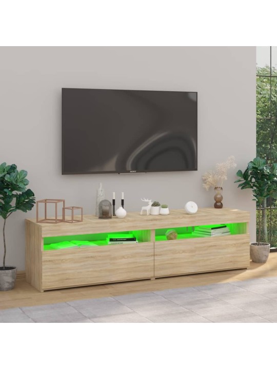 TV skříňky s LED osvětlením 2 ks dub sonoma 75 x 35 x 40 cm