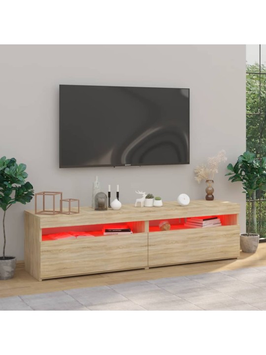 TV skříňky s LED osvětlením 2 ks dub sonoma 75 x 35 x 40 cm
