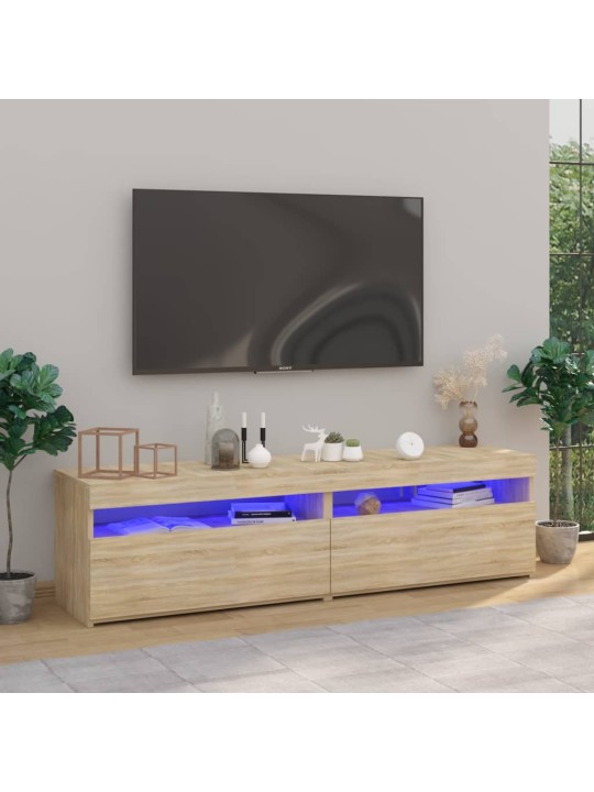 TV skříňky s LED osvětlením 2 ks dub sonoma 75 x 35 x 40 cm