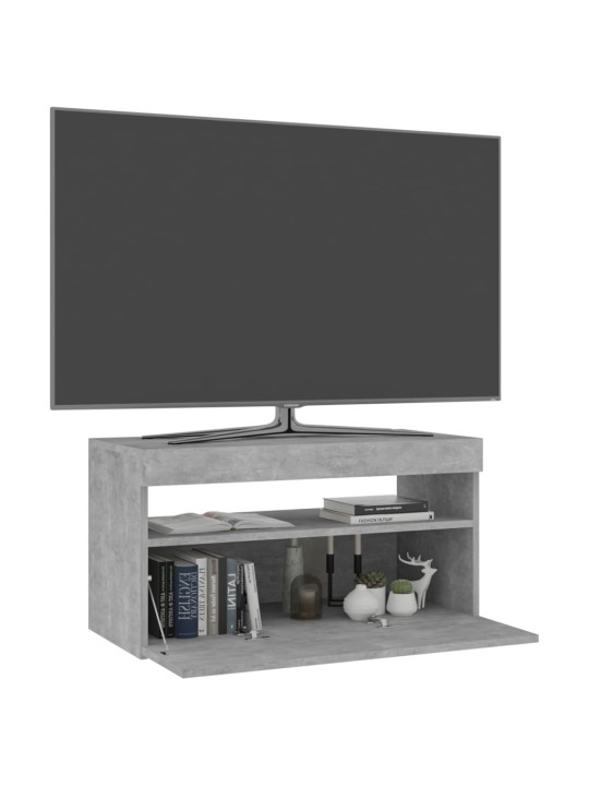 TV skříňka s LED osvětlením betonově šedá 75 x 35 x 40 cm