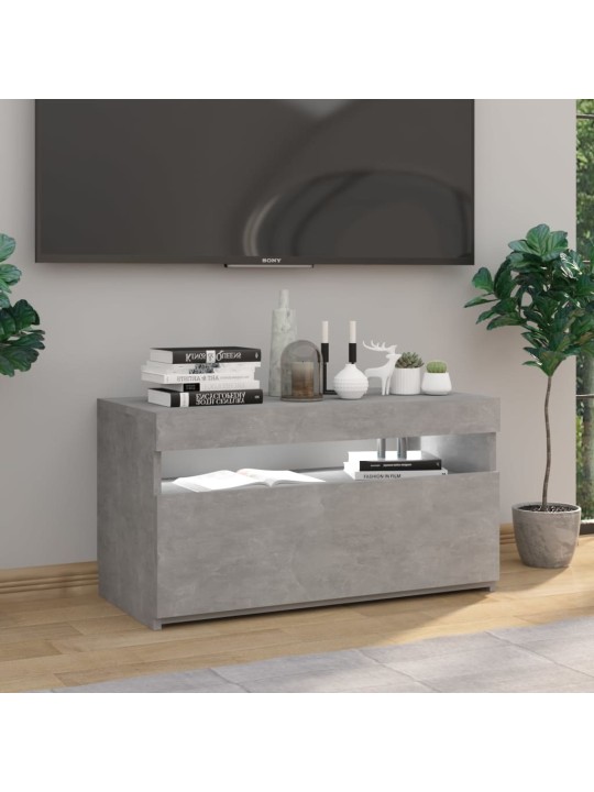 TV skříňka s LED osvětlením betonově šedá 75 x 35 x 40 cm
