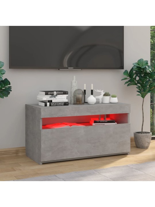 TV skříňka s LED osvětlením betonově šedá 75 x 35 x 40 cm