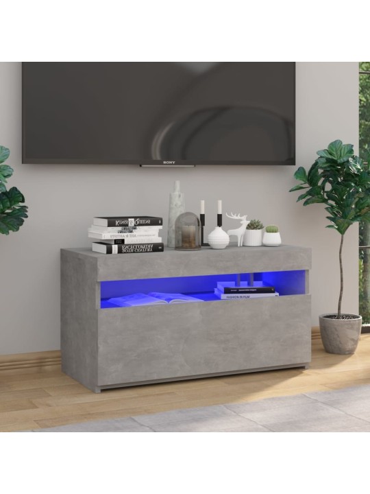 TV skříňka s LED osvětlením betonově šedá 75 x 35 x 40 cm
