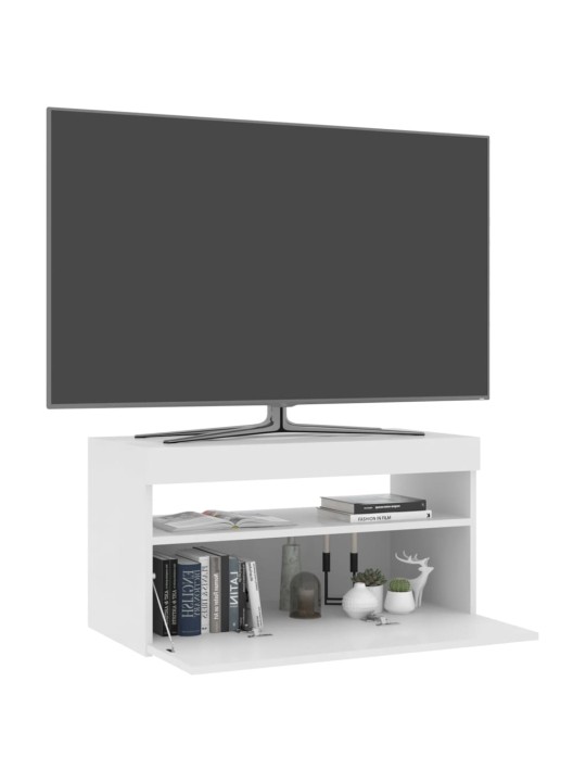 TV skříňka s LED osvětlením bílá vysoký lesk 75 x 35 x 40 cm