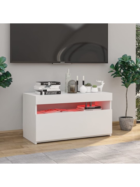 TV skříňka s LED osvětlením bílá vysoký lesk 75 x 35 x 40 cm