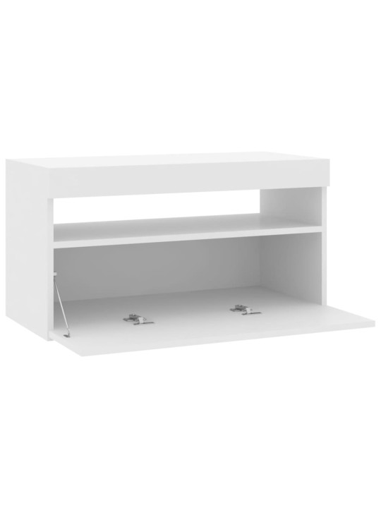TV skříňka s LED osvětlením bílá vysoký lesk 75 x 35 x 40 cm
