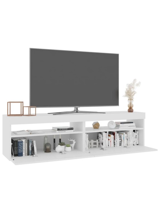 TV skříňky s LED osvětlením 2 ks bílé vysoký lesk 75x35x40 cm