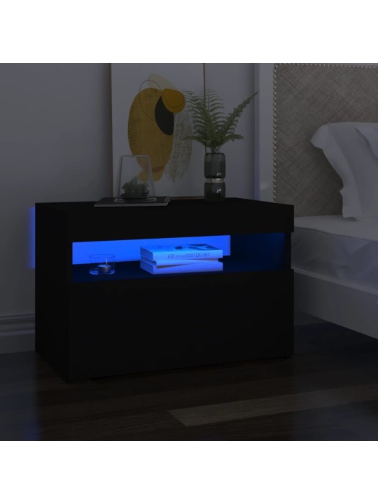 TV skříňka s LED osvětlením černá 60 x 35 x 40 cm