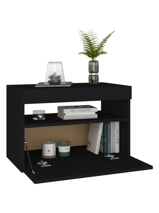 TV skříňka s LED osvětlením černá 60 x 35 x 40 cm