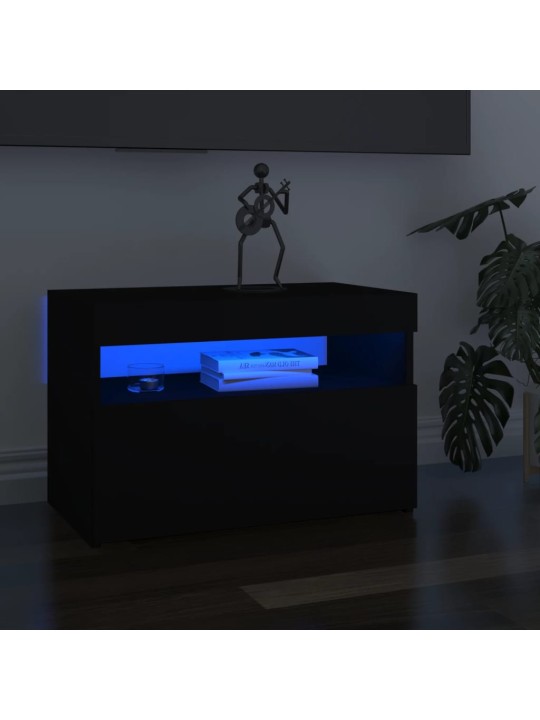 TV skříňka s LED osvětlením černá 60 x 35 x 40 cm