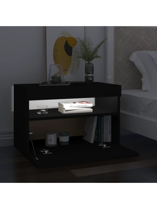 TV skříňky s LED osvětlením 2 ks černé 60 x 35 x 40 cm