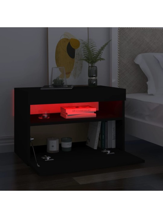 TV skříňky s LED osvětlením 2 ks černé 60 x 35 x 40 cm