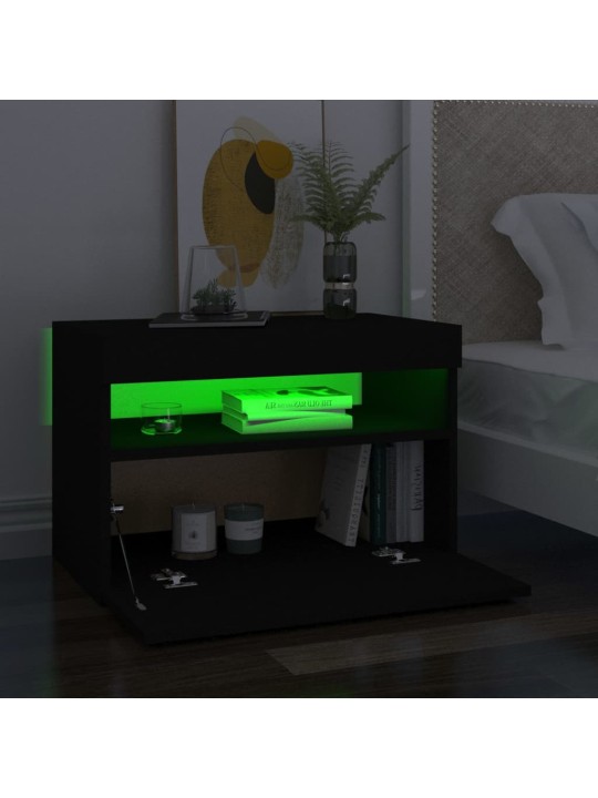 TV skříňky s LED osvětlením 2 ks černé 60 x 35 x 40 cm