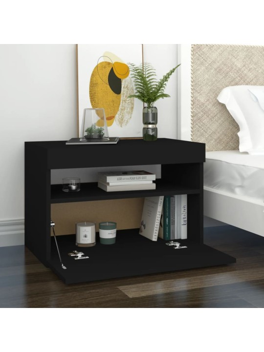 TV skříňky s LED osvětlením 2 ks černé 60 x 35 x 40 cm