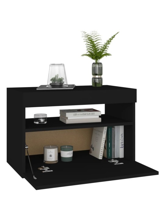 TV skříňky s LED osvětlením 2 ks černé 60 x 35 x 40 cm