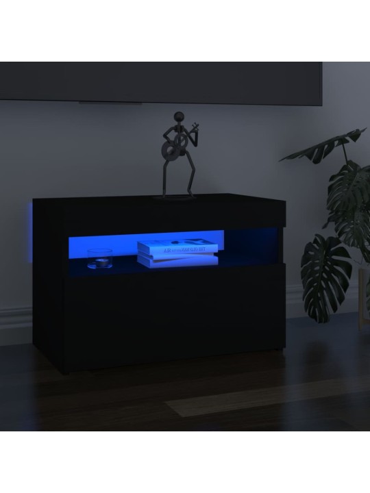 TV skříňky s LED osvětlením 2 ks černé 60 x 35 x 40 cm