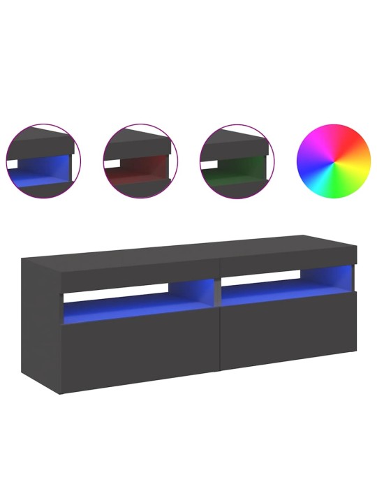 Tv skříňky s led osvětlením 2 ks šedé 60 x 35 x 40 cm