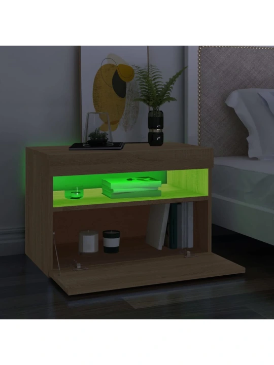 TV skříňka s LED osvětlením dub sonoma 60 x 35 x 40 cm