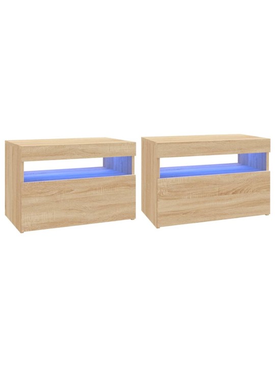 TV skříňky s LED osvětlením 2 ks dub sonoma 60 x 35 x 40 cm