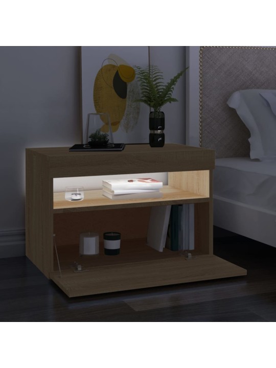 TV skříňky s LED osvětlením 2 ks dub sonoma 60 x 35 x 40 cm